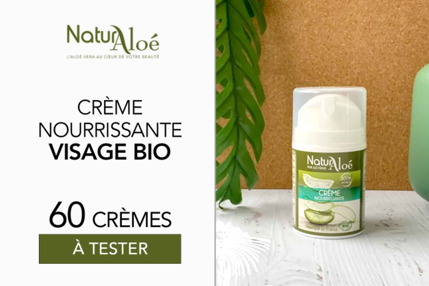 60 Crème Nourrissante Visage bio de NaturAloé à tester