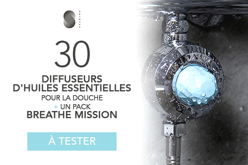 30 DIFFUSEURS D'HUILES ESSENTIELLES POUR LA DOUCHE ET SON PACK BREATHE MISSION de SKINJAY à tester