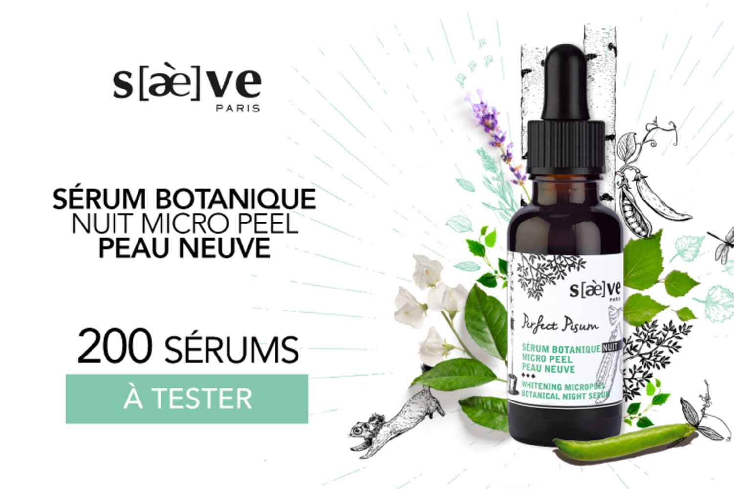 Sérum Botanique Nuit Micro Peel Peau Neuve : 200 soins à tester !