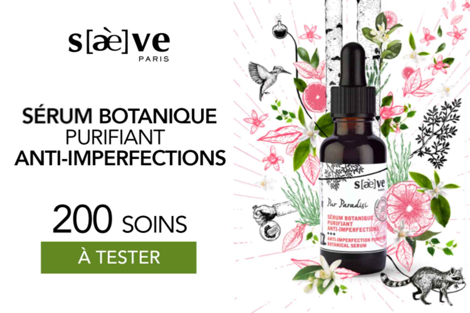 Sérum Botanique Purifiant Anti-Imperfections de Saeve : 200 soins à tester !