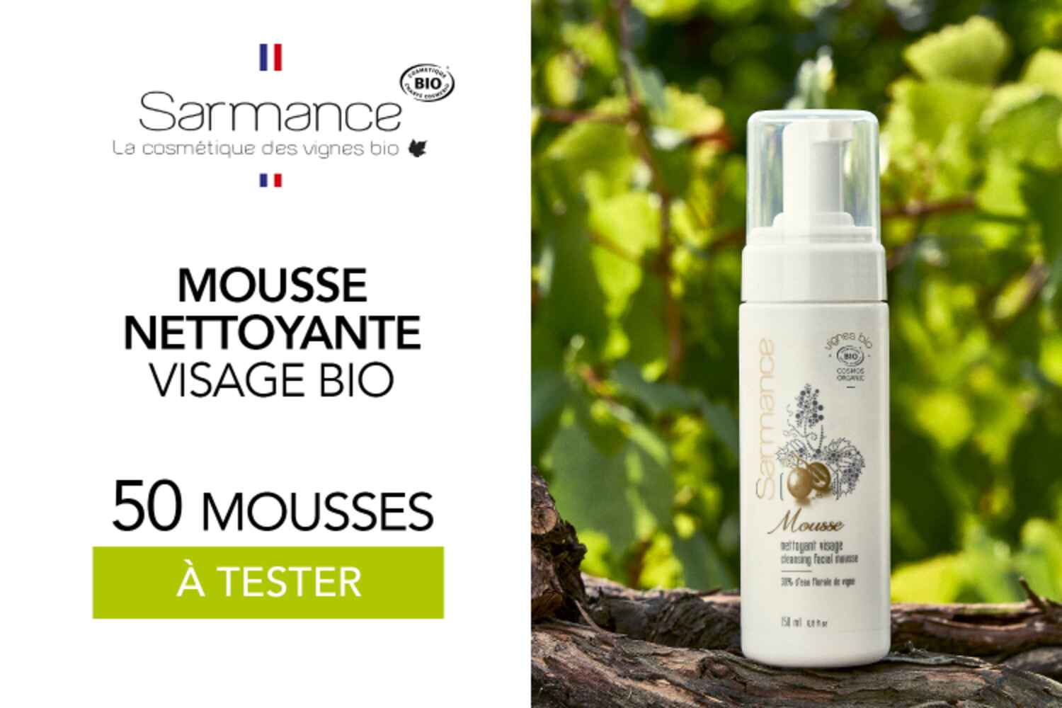 Mousse Nettoyante Visage Bio de Sarmance : 50 mousses à tester !