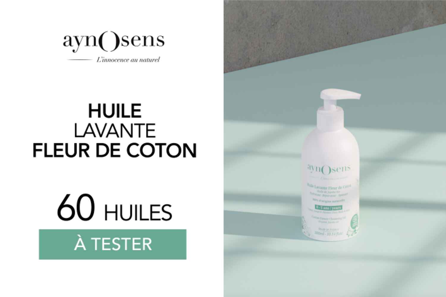 Huile lavante Fleur de coton bébé d'Aynosens : 60 huiles à tester !