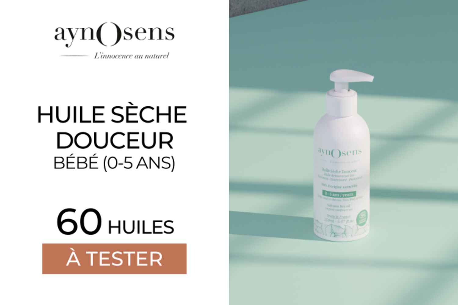 Huile sèche Douceur bébé (0-5 ans) de Aynosens : 60 soins à tester