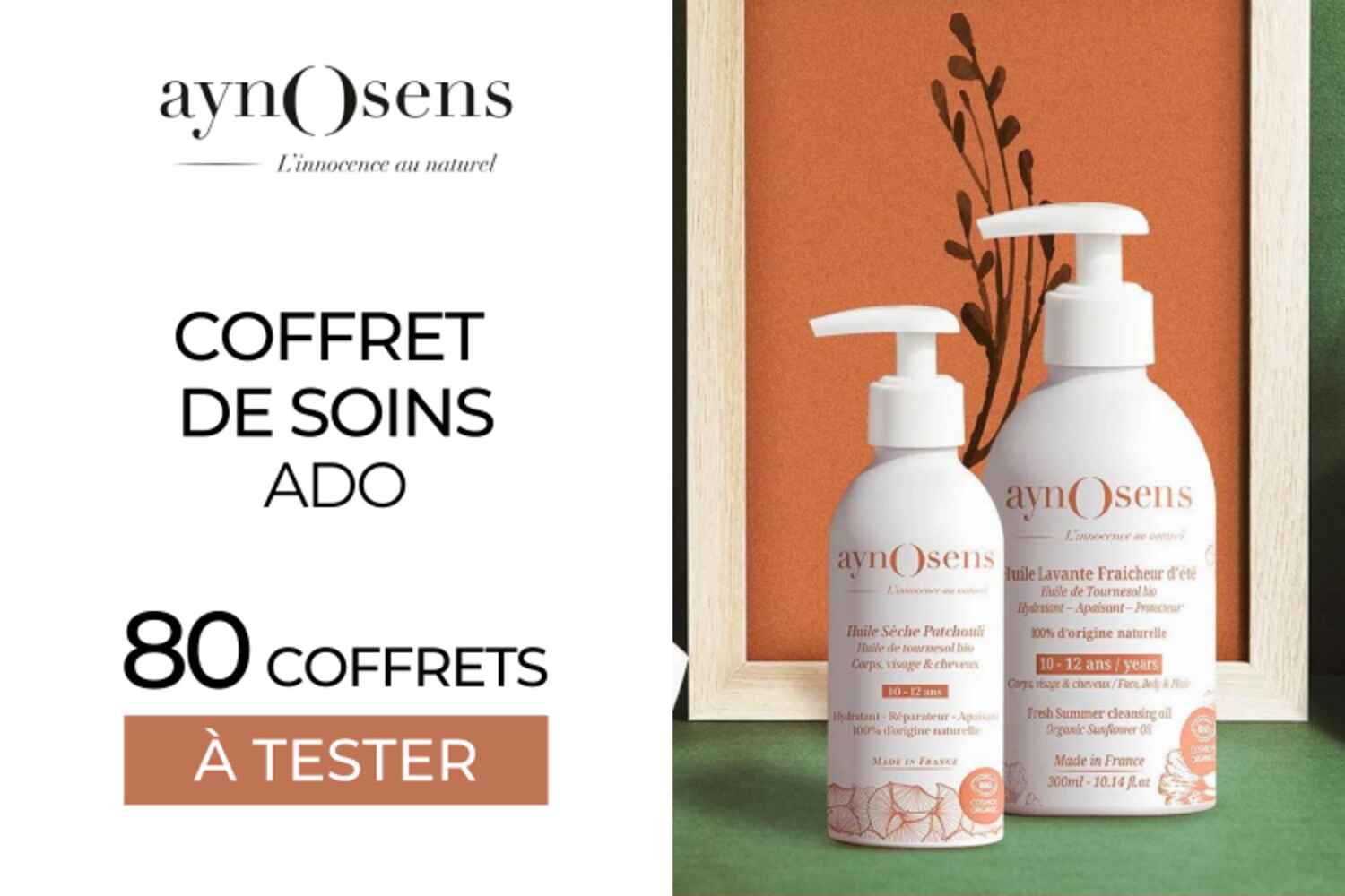 Coffrets de soins ado de Aynosens : 80 coffrets à tester