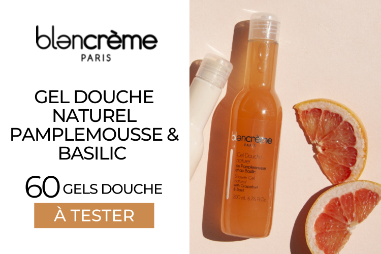 60 Gel douche naturel Pamplemousse & basilic de Blancrème à tester !