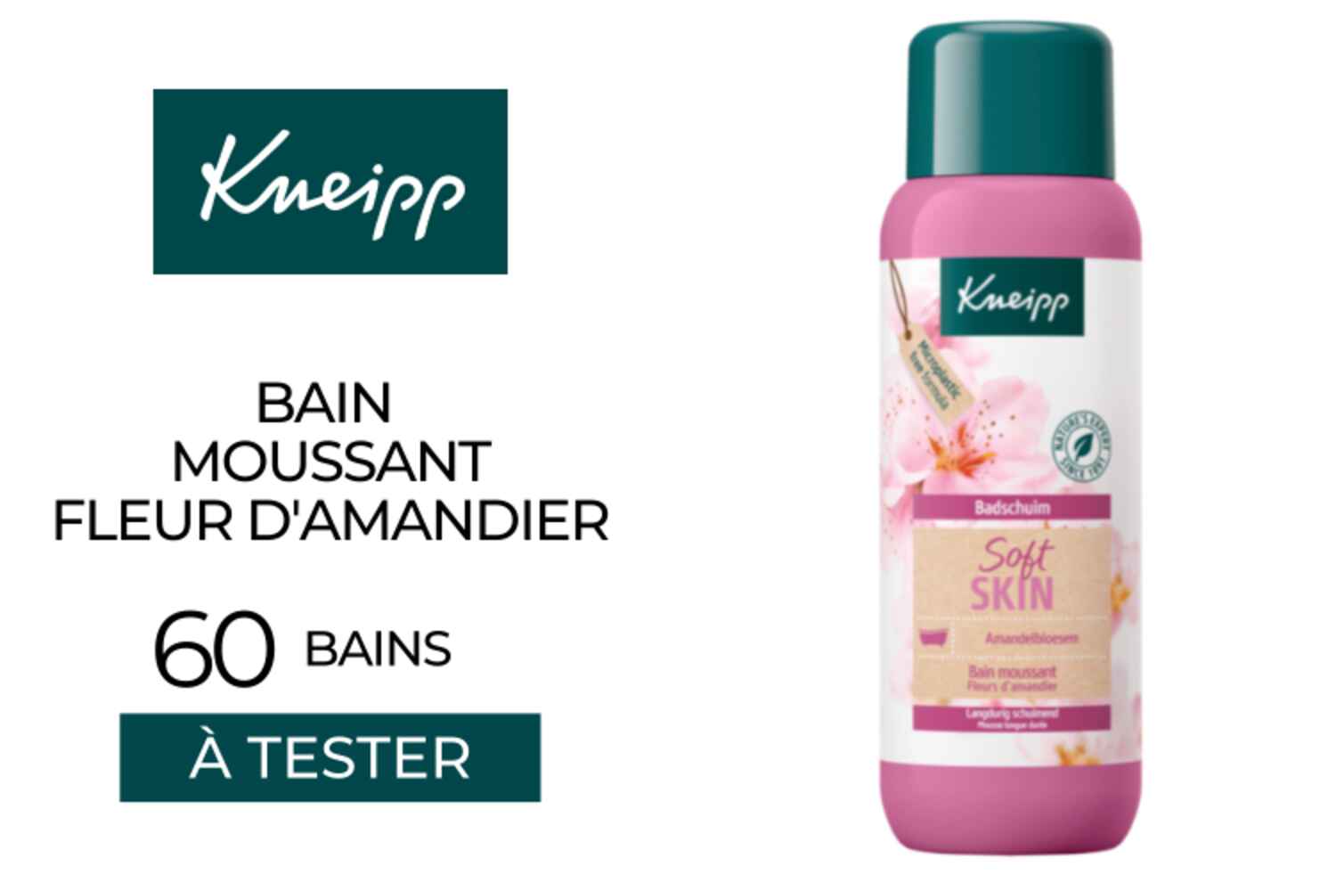 Bains moussants Soft Skin Fleurs d'amandier de Kneipp : 60 bains à tester !