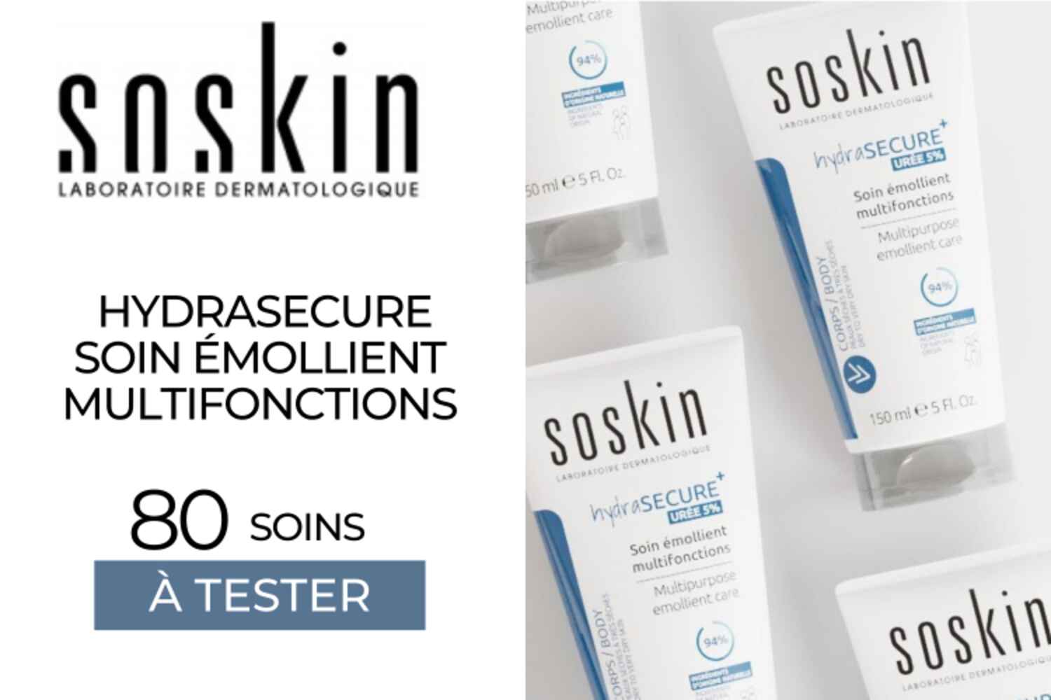 Soin émollient multifonctions HYDRASECURE de Laboratoire SOSkin : 80 soins à tester !
