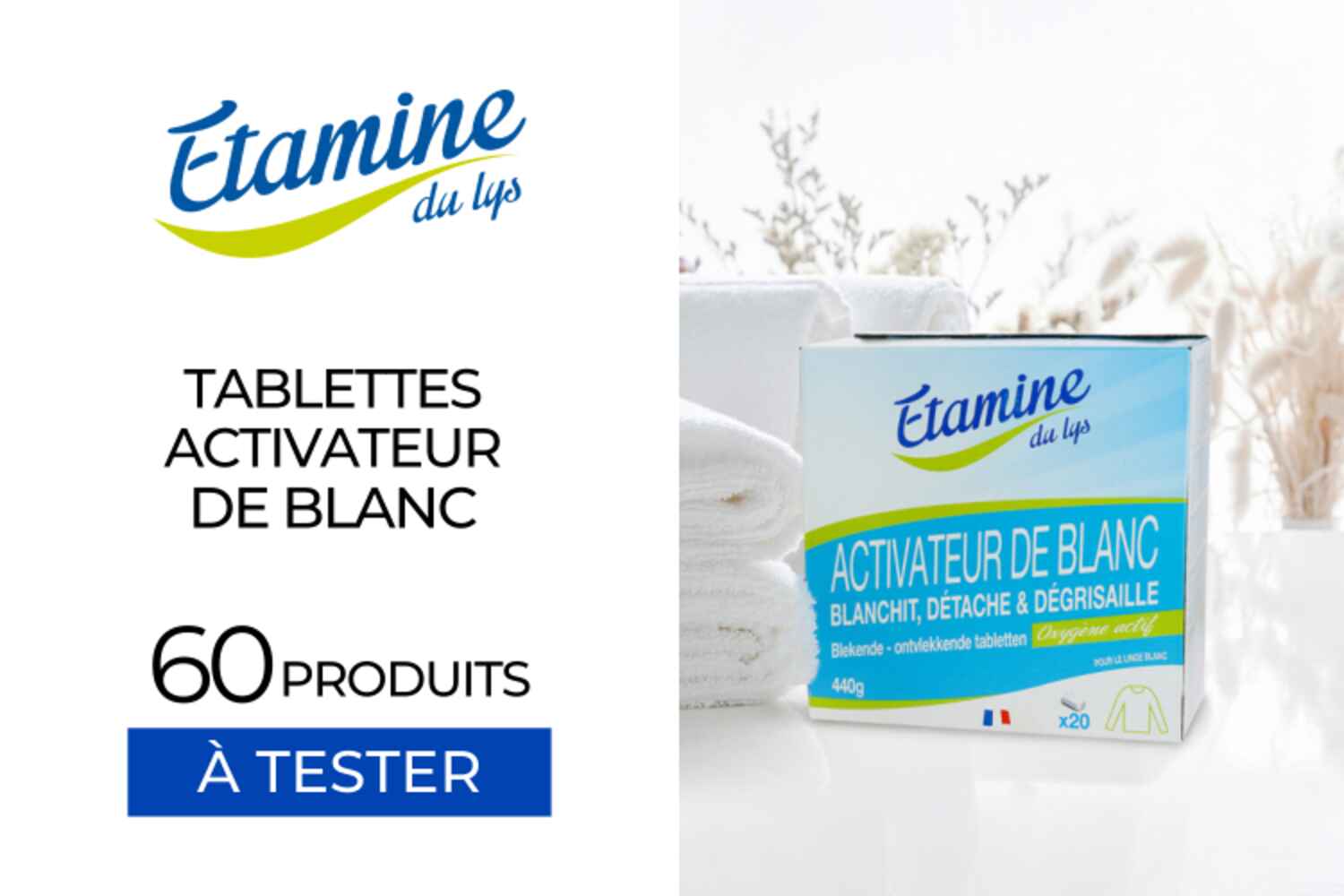 60 BOITES DE TABLETTES ACTIVATEUR DE BLANC à tester !
