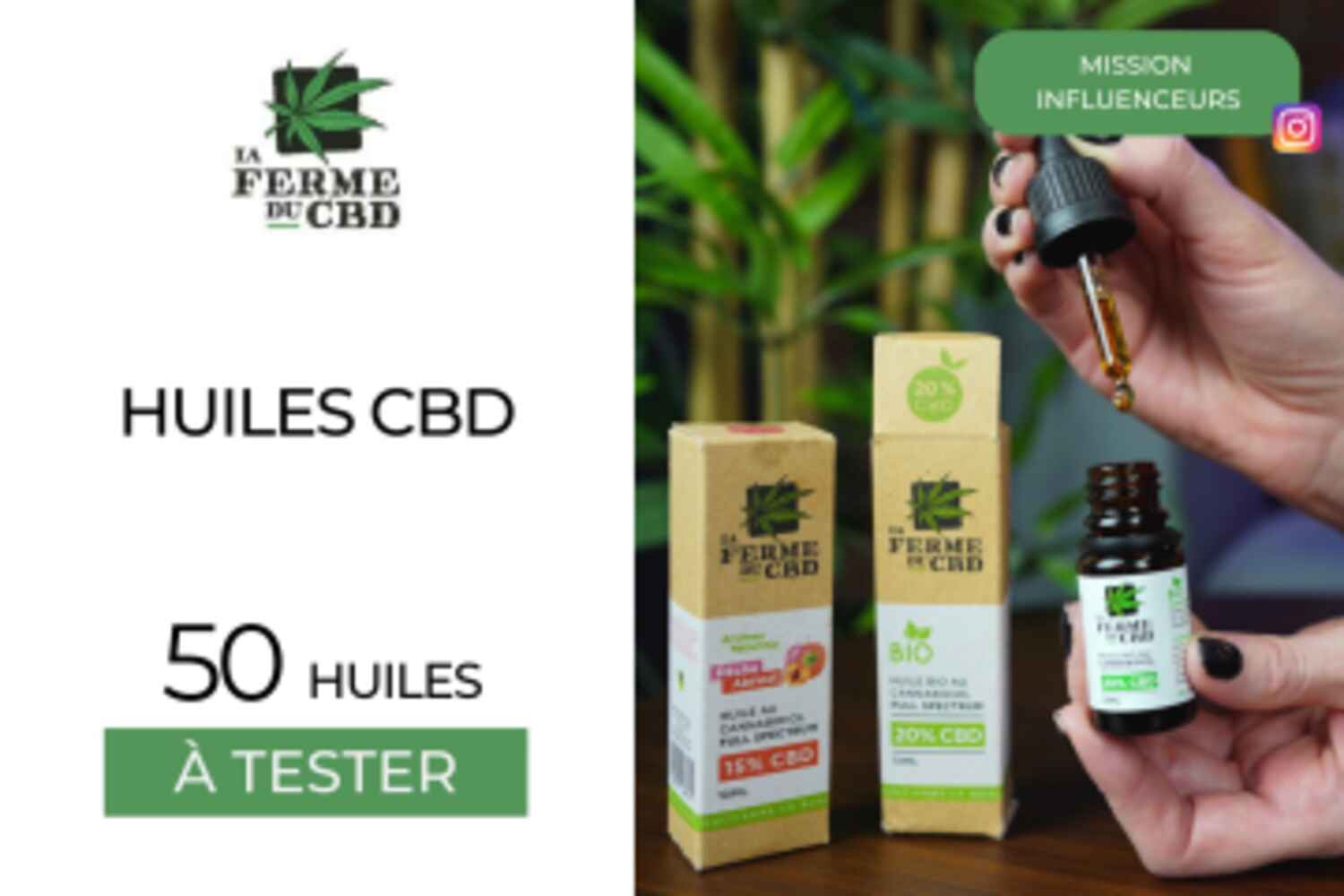 Mission Influence : 50 HUILES CBD à tester !