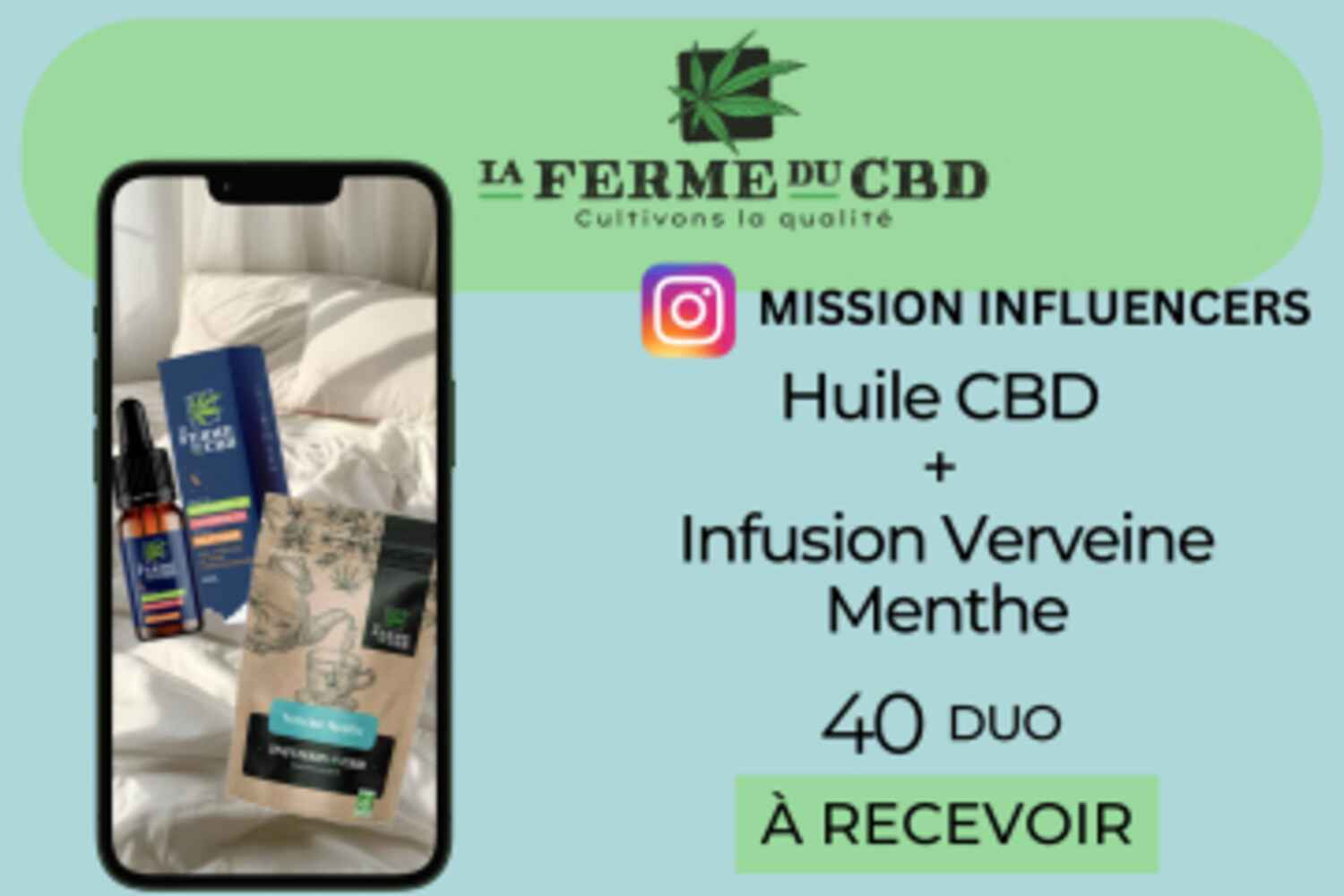 50 DUO huile CBD + infusion Verveine Menthe