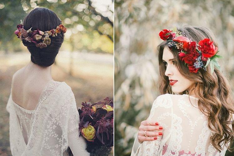 Coiffure de mariée pour l'automne, tendance hippy chic