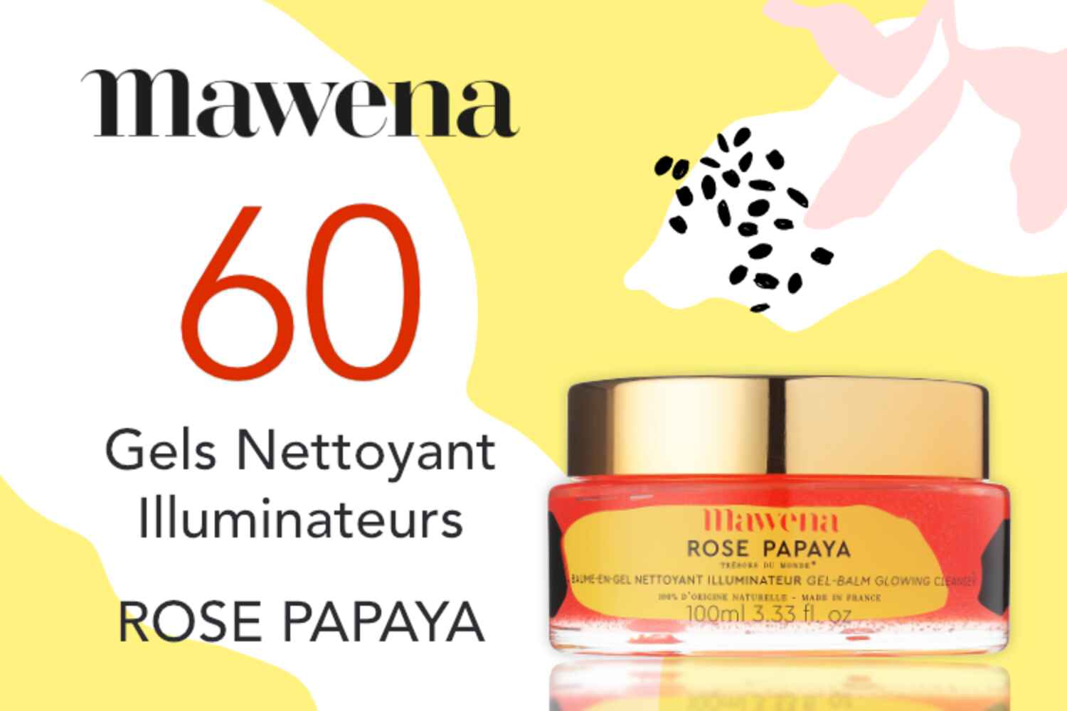 60 Gels Nettoyant Illuminateurs Rose Papaya de Mawena à tester