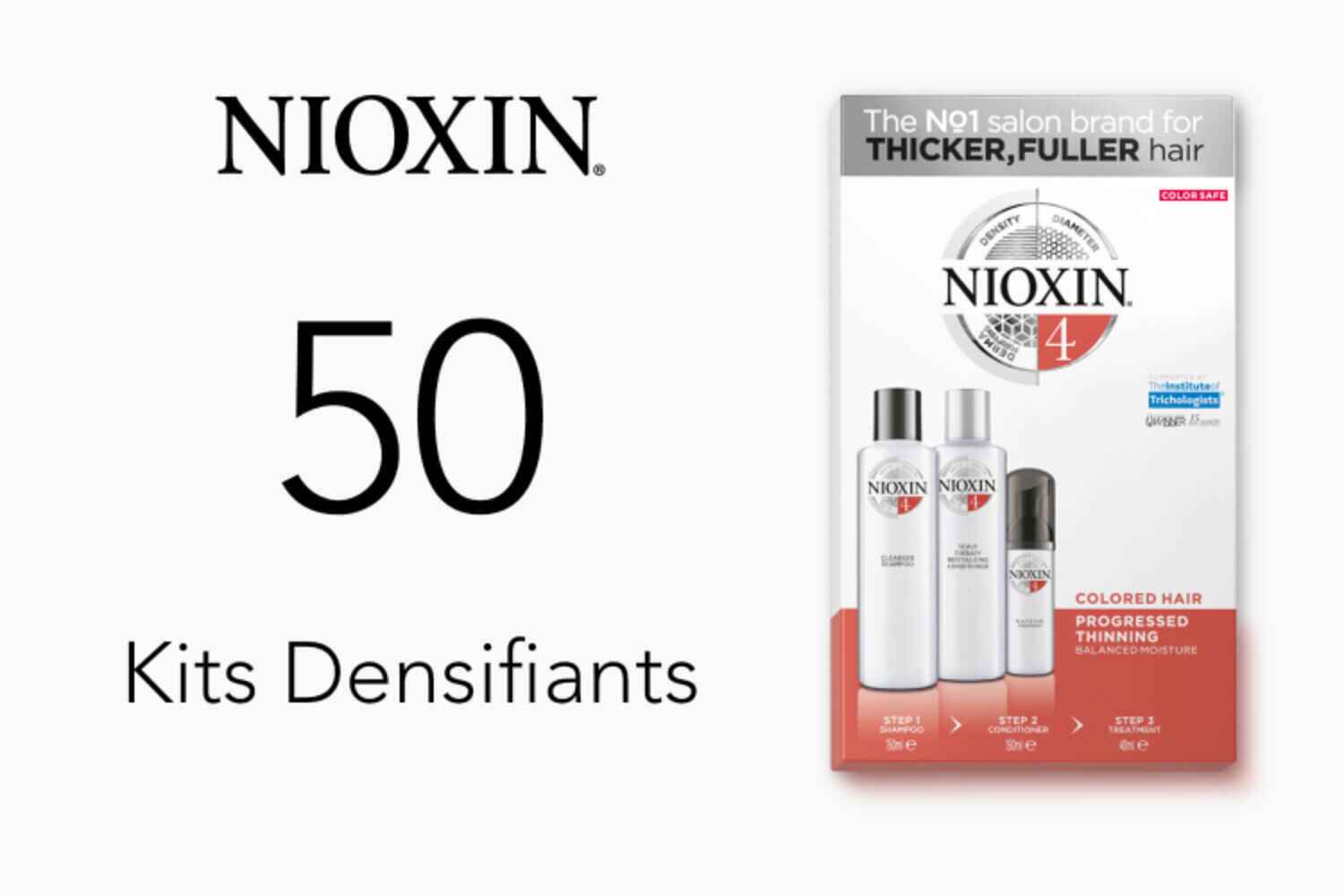 50 Kits densifiants de NIOXIN à tester