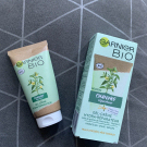 Swatch de Amandiyne : Gel-crème hydra-réparateur Garnier Bio au chanvre, Garnier