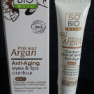 Swatch de marsolo : Contour Yeux et Lèvres Anti-âge - Précieux Argan, So'bio Etic