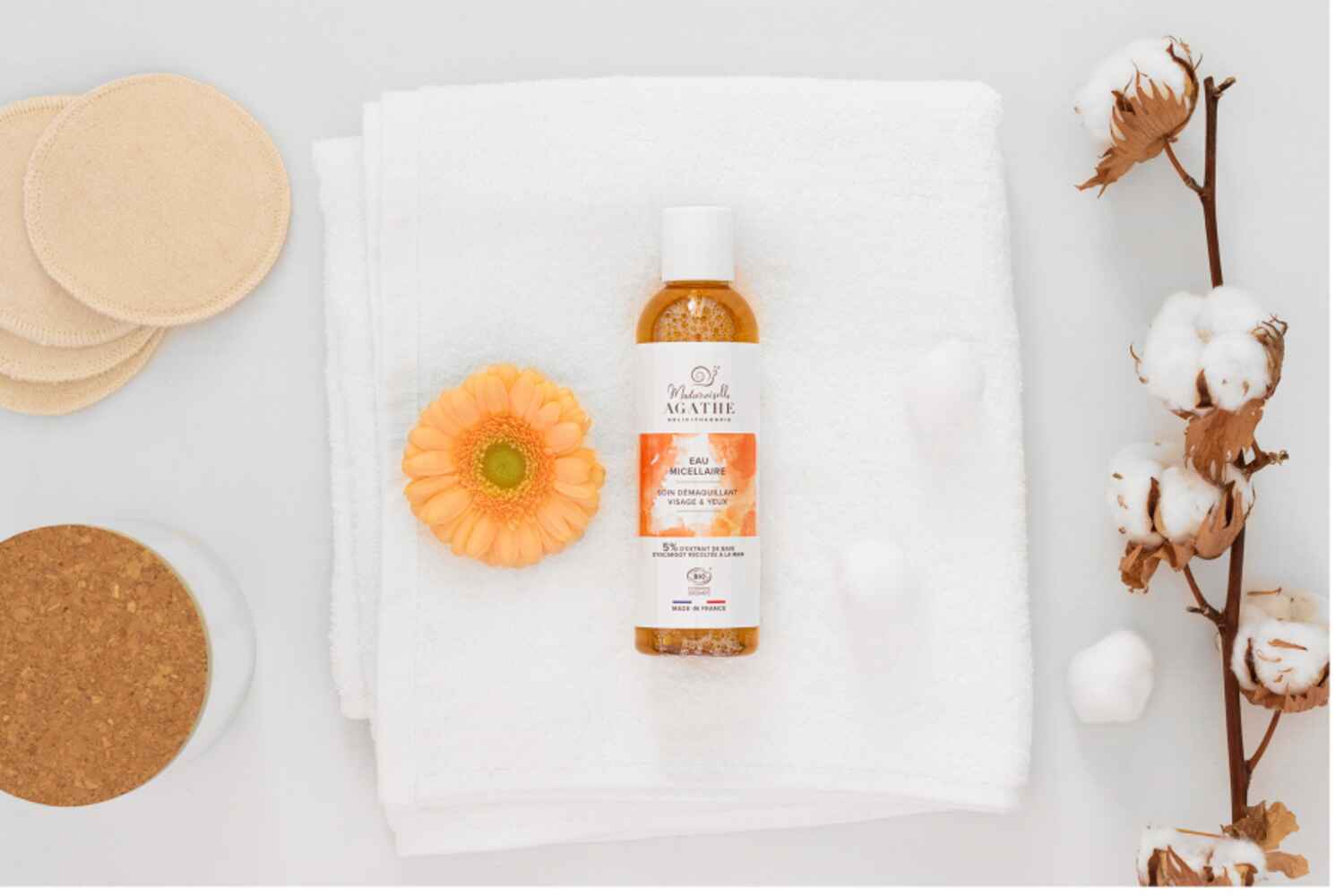 EAU MICELLAIRE SOIN DÉMAQUILLANT VISAGE & YEUX, Mademoiselle Agathe - Infos et avis