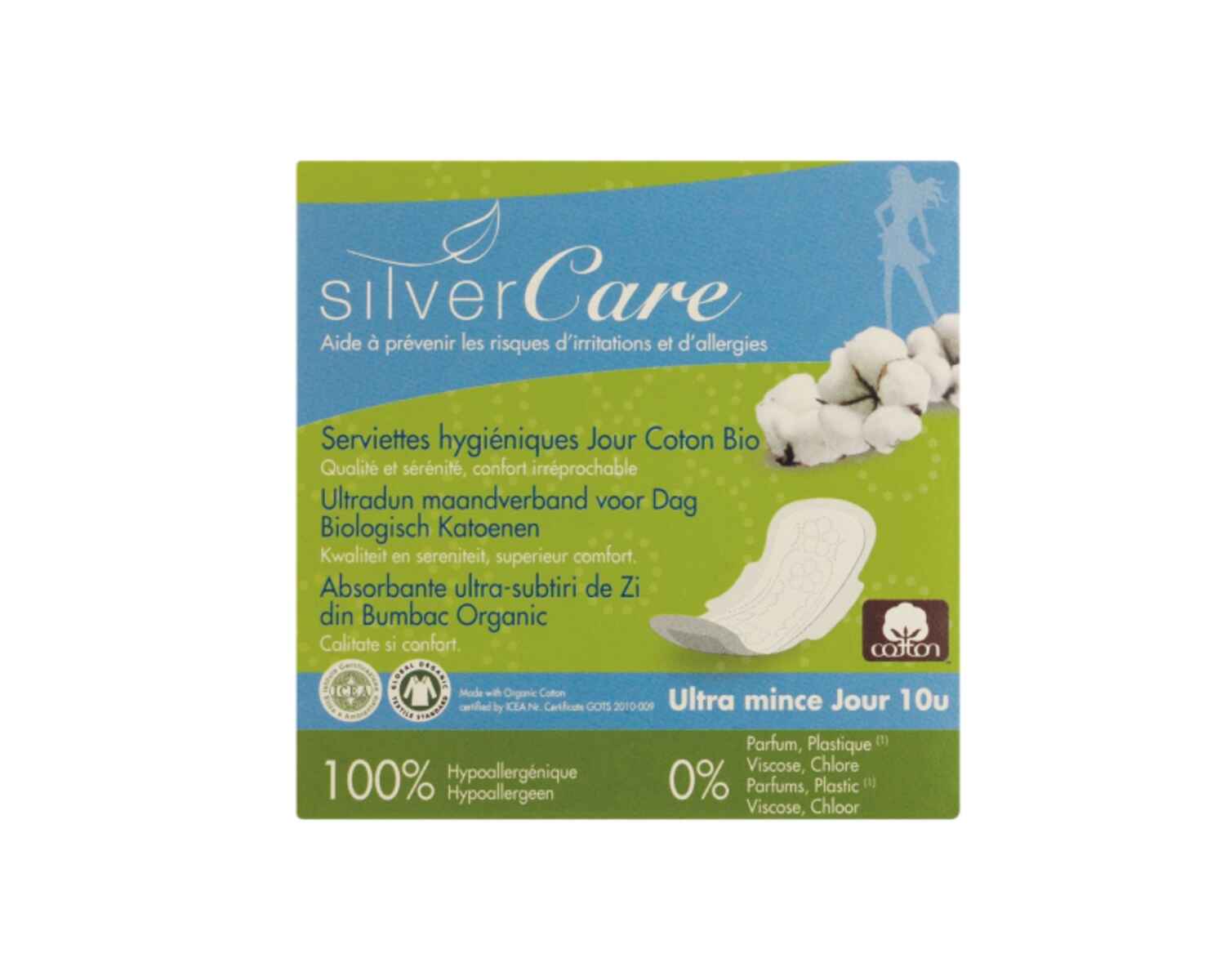 Serviette hygiénique jour en coton bio Silvercare, Abonéobio - Infos et avis