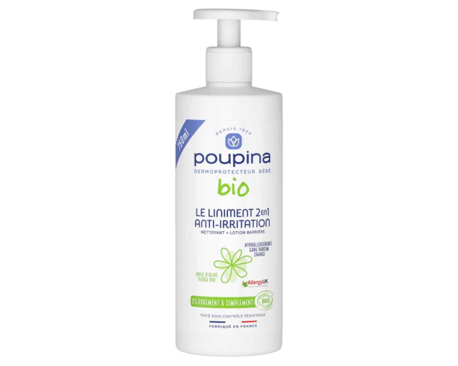 Liniment 2 en 1 anti-irritation - Nettoyant   Lotion barrière, Poupina - Infos et avis
