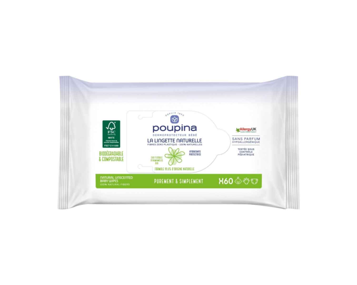 Lingette naturelle fibres zéro plastique - 100% Naturelles, Poupina - Infos et avis