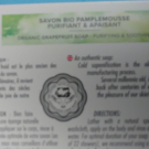 Swatch de lola5922 : SAVON PAMPLEMOUSSE PURIFIANT & APAISANT, Mademoiselle Agathe
