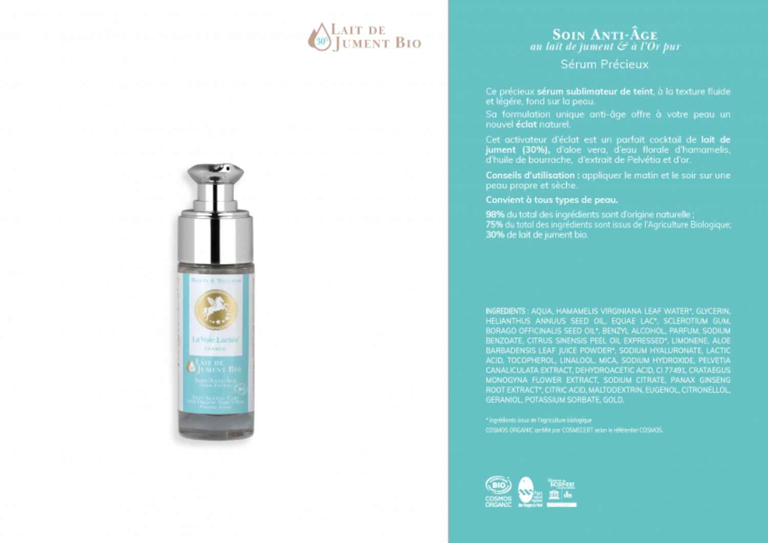 SERUM PRÉCIEUX À L'OR, LA VOIE LACTEE - Infos et avis
