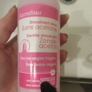 Swatch de joyblot : Dissolvant doux sans acétone, Carrefour