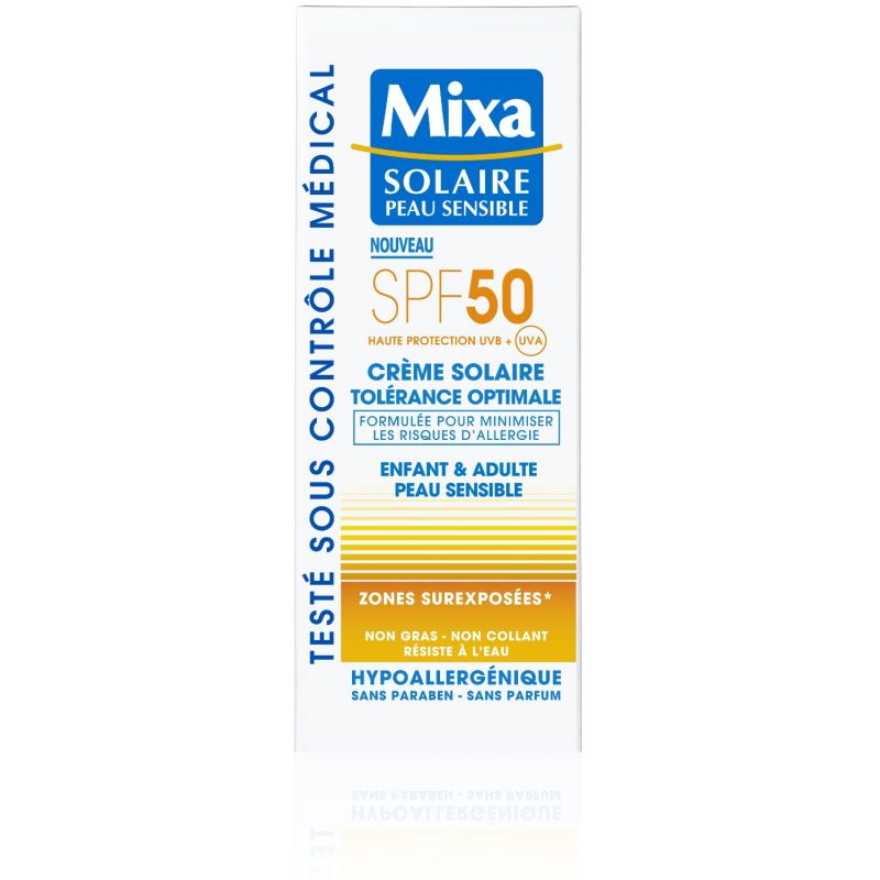 Mixa Solaire Peau Sensible Visage et Corps Crème Indice SPF 50, Mixa - Infos et avis