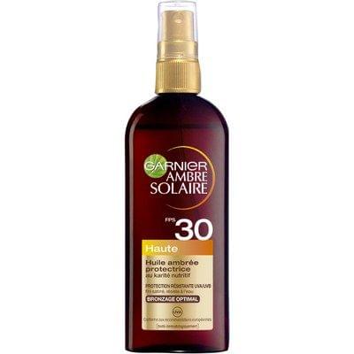 Huile ambrée protectrice FPS 30 Ambre Solaire, Garnier - Infos et avis