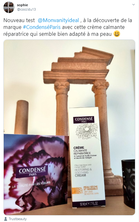 coccidu13 tweet avis creme calmante reparatrice condense paris