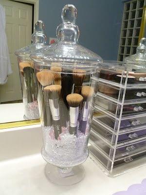 idees rangement pinceaux maquillage vase