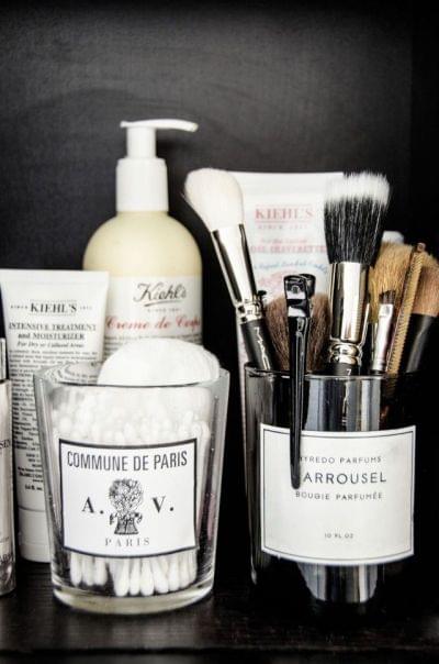 rangement pinceaux bougies chic