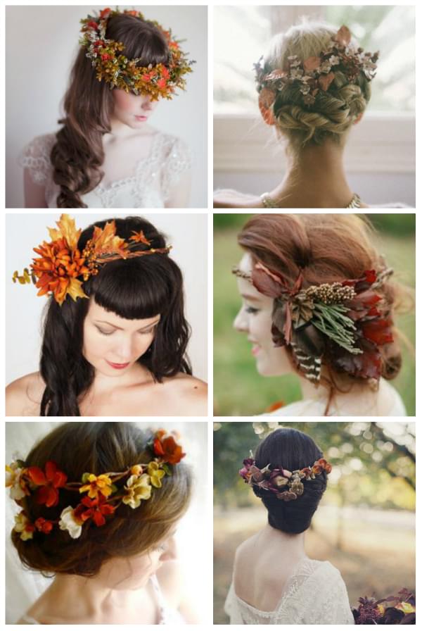 couronnes de mariée pour un mariage d'automne