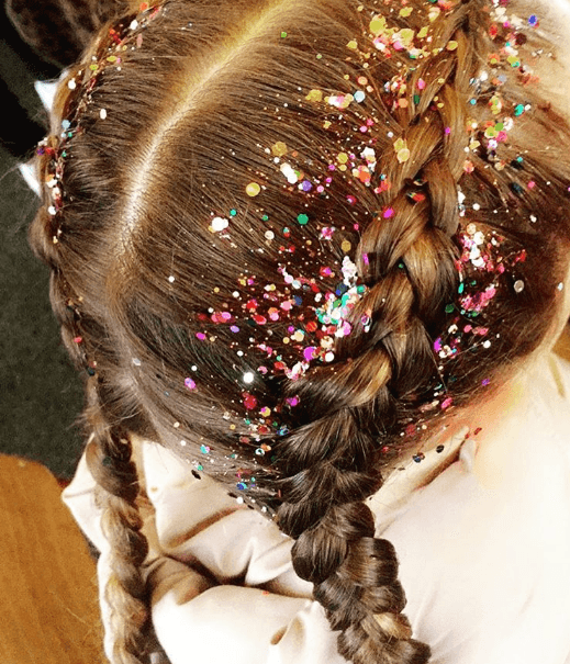 glitter braid multicolore cornrows