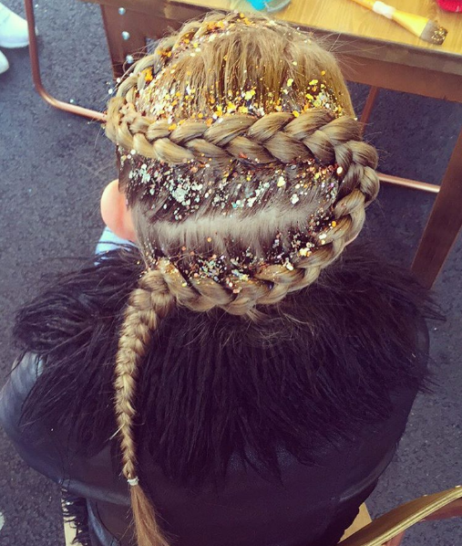 glitter braid blonde : paillettes dorées