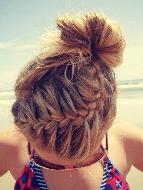 Chignon tresse collée