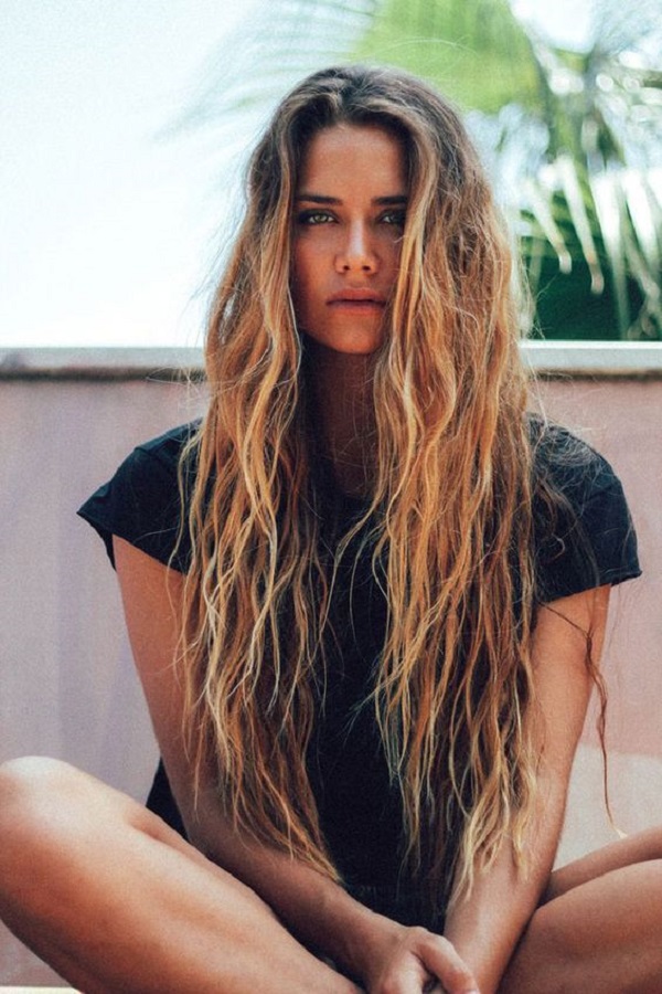 wavy beach hair