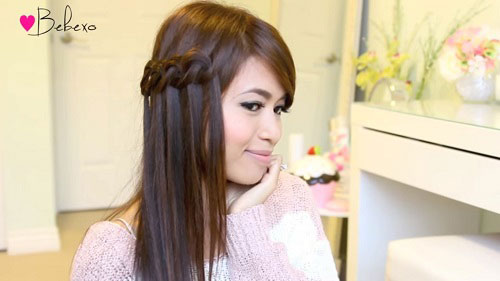 tresse sur cheveux lachés