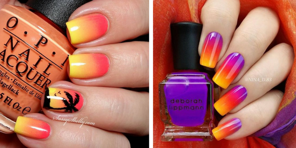 Le nail art sunset pour l'été