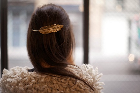 accessoire coiffure barrette dorée