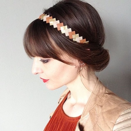 accessoire coiffure headband graphique en cuir