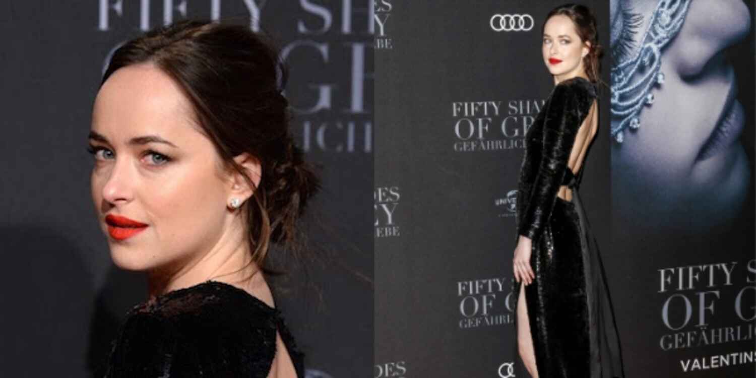 Dakota Johnson à la première de Cinquante Nuances plus Sombres à Hamburg