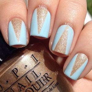 Nail art mars pierre aigue marine