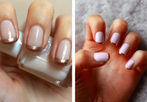 French manucure gel métallique, pour être tendance