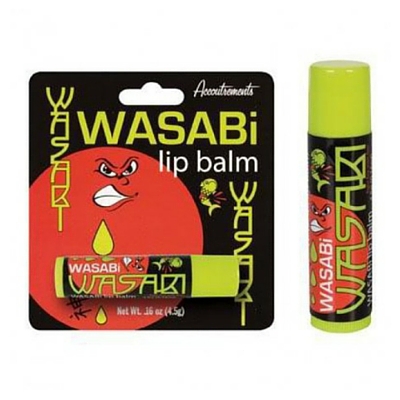 Un baume à lèvres goût wasabi. Très original et décalé.