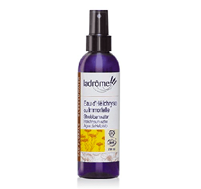 l'eau florale d'immortelle apaise et purifie la peau et la fait cicatriser plus vite