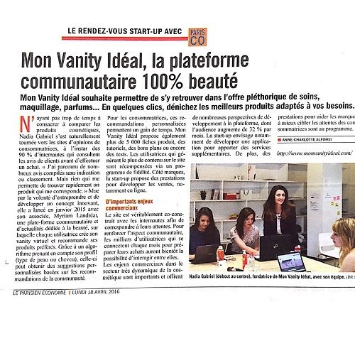 Article du Parisien sur la plateforme beauté Trustbeauty