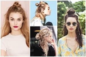 Le half bun, coiffure tendance de l'été